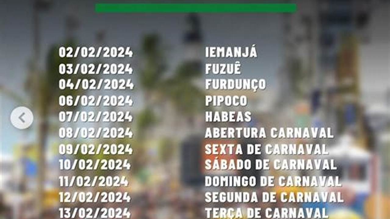 Qual Data Carnaval 2024 Data