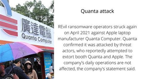 Quanta ransomware attack