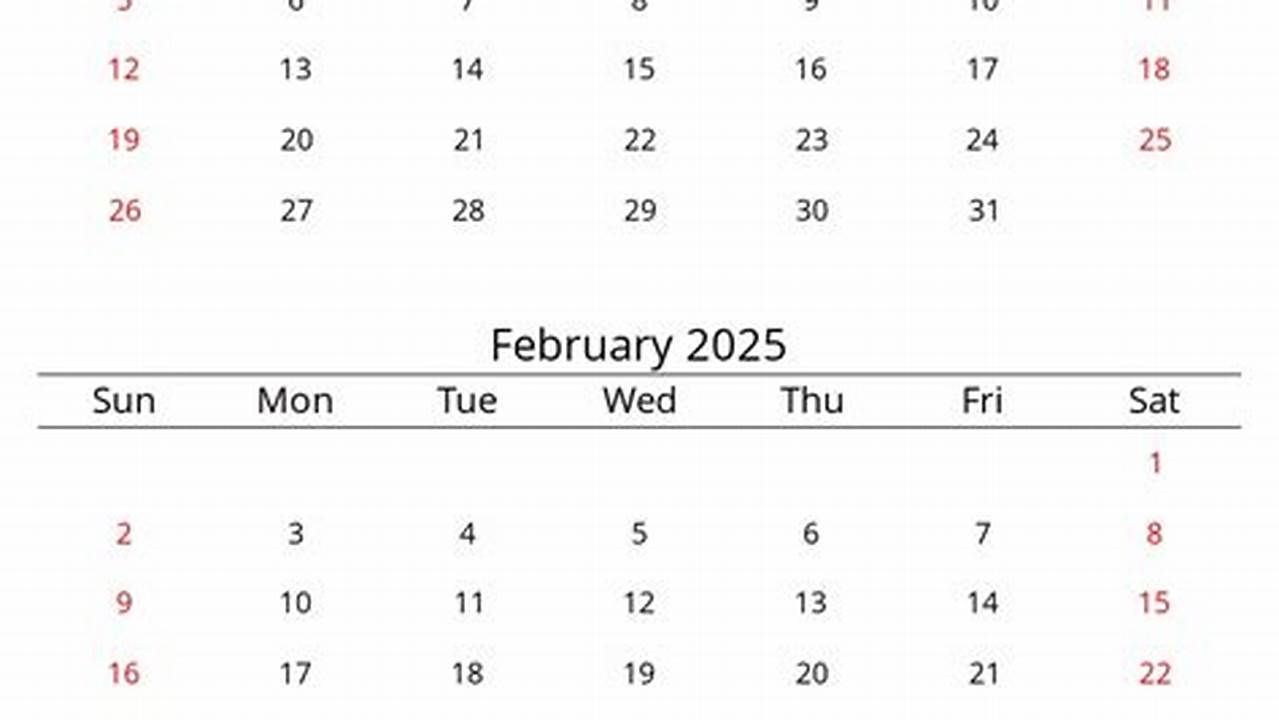 Quarter 1 2025 Calendar Template