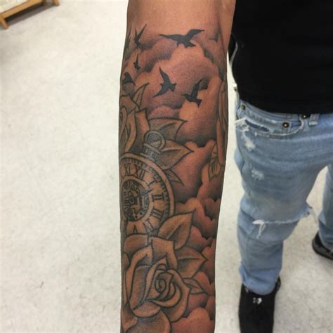Stylish Quarter and Half Sleeve Tattoos: Forearm Clouds Collection