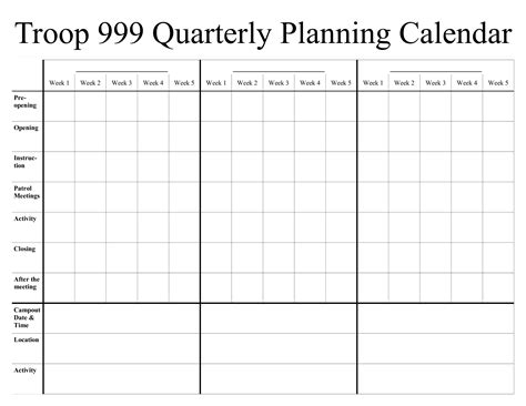 Quarterly Planning Template