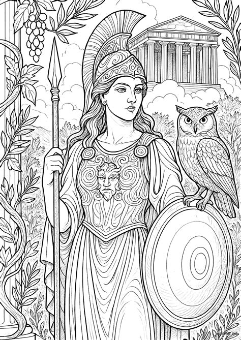 Queen Athena Coloring Page