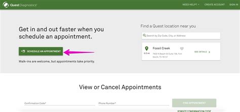 Quest Diagnostics Appointment Scheduling QUESTOINA