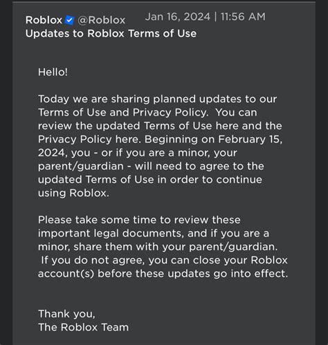 Question Regarding Roblox\'s Supposed (future) TOS Update 
