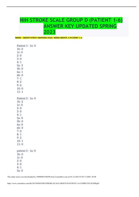 Question and answer Unlocking Apex Innovations NIHSS Test Answers: Group A Insights Revealed!