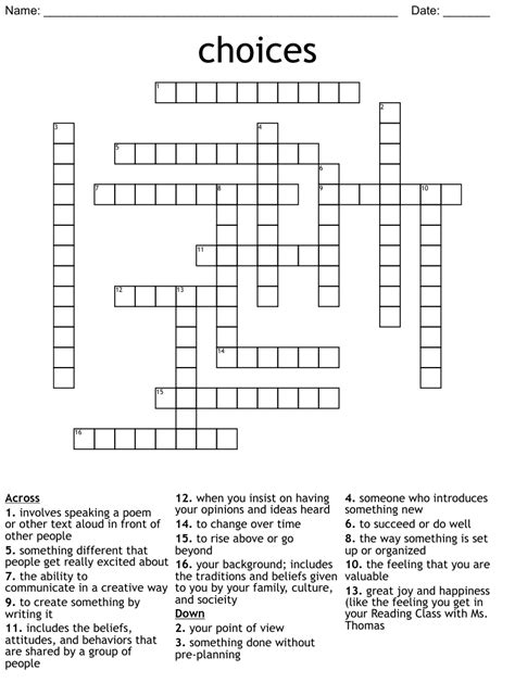 Questionable Design Choices Crossword