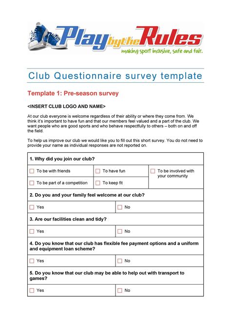 Questionnaire Template