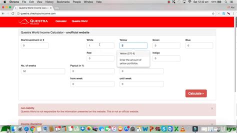 Questra World Calculator