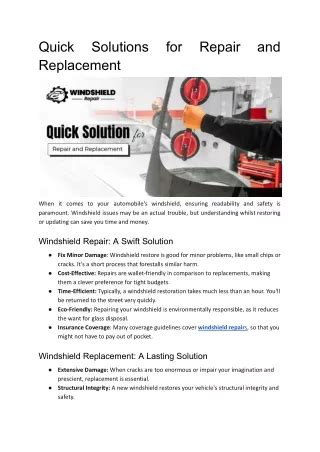 Quick Repair Solutions