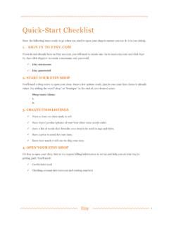 Quick Start Checklist