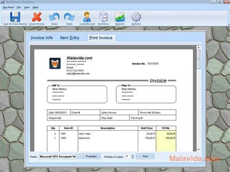 Free Downloadable Invoice Template For Word