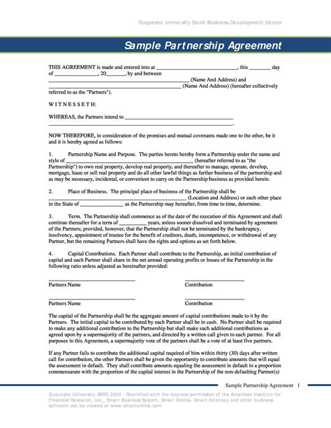 Partnership Agreement Templates 16+ Free Word, Excel & PDF Formats