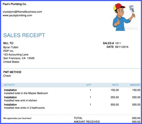 Get Our Sample of Quickbooks Sales Receipt Template Receipt template