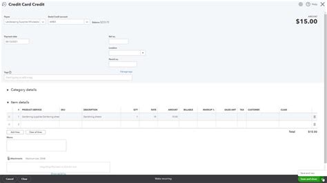 Quickbooks Credit Card Credit