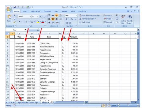 Quickbooks Excel Allows 256 Columns In A Worksheet