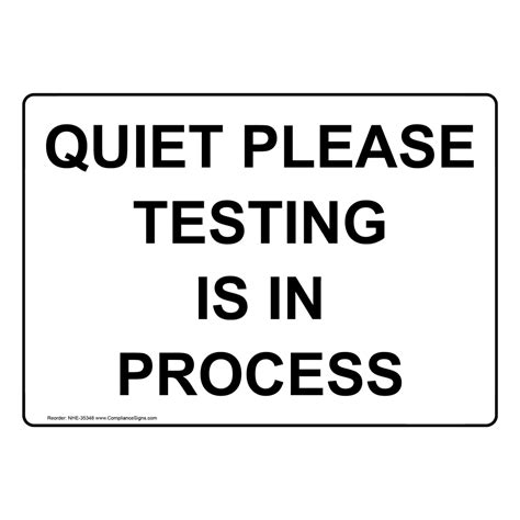 Quiet Testing Sign Free Printable