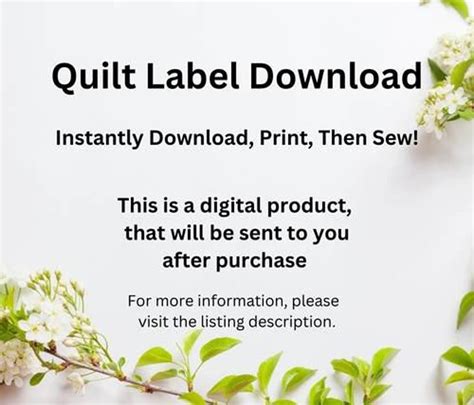 Quilt Label Template | printable label templates