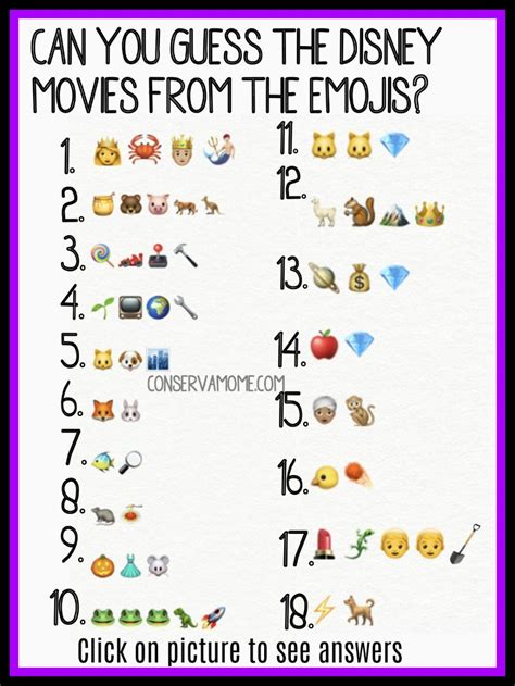Quiz Riddle Disney Answers