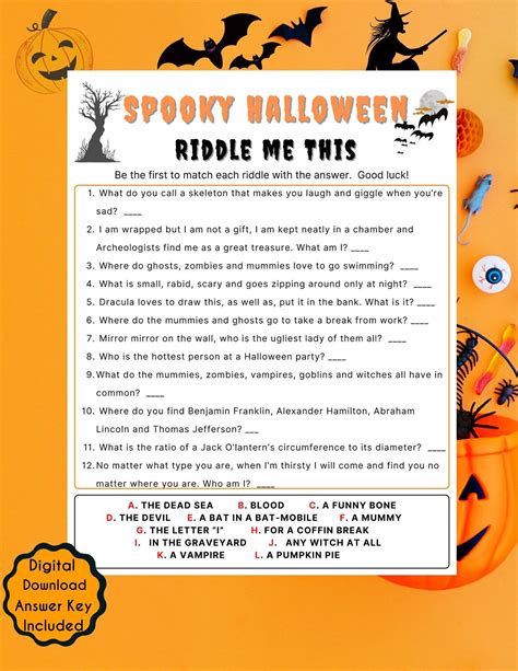 Quiz Riddle Halloween Answers