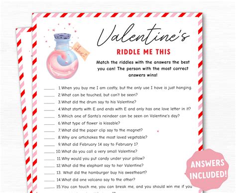 Quiz Riddle Valentines