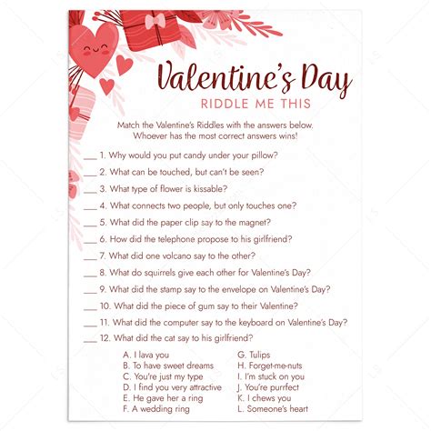 Quiz Riddle Valentines Answers
