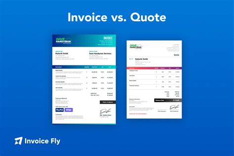 Quotation Vs Invoice Comparison Table