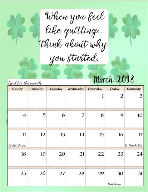 Quotes For March Calendar