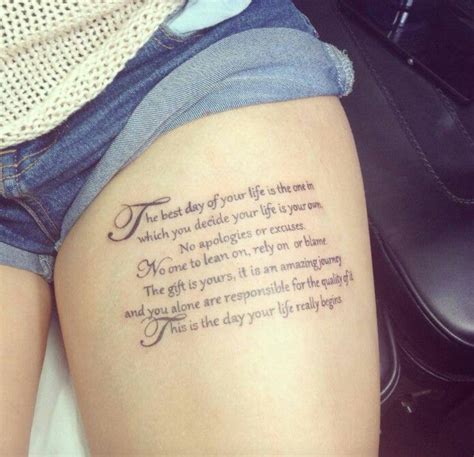 Quotes For Thigh Tattoos