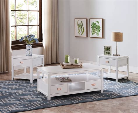 Quotes White Coffee Table Set Clearance