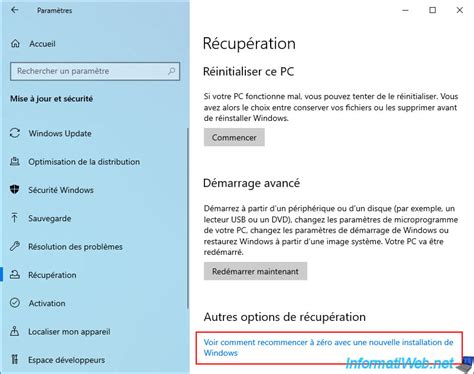 Réinstaller Windows 10