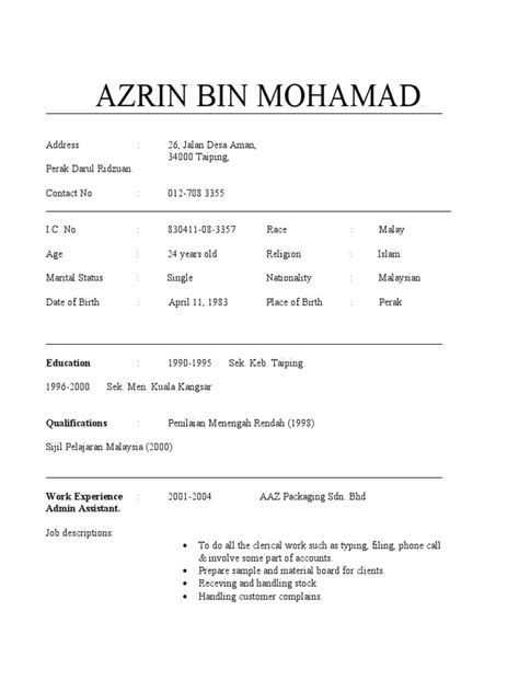 RESUMESample SPM
