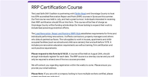 RRP Certification and When It's Required