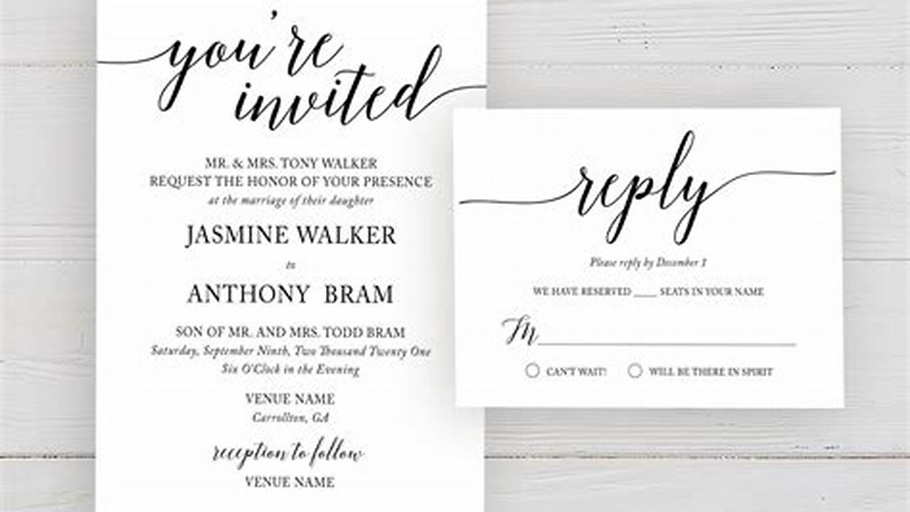 RSVP Information, Wedding Welcome Party Invitation