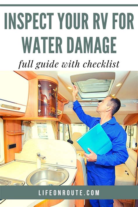 RV technician inspecting damage