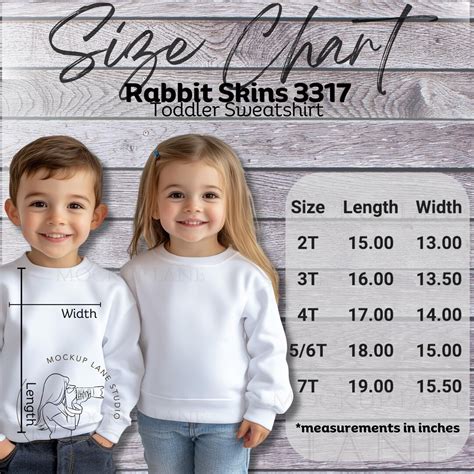 Rabbit Skins Sizing Chart