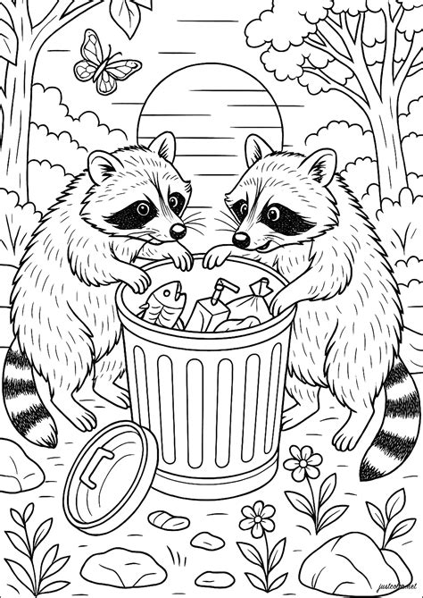 Raccoon Coloring Pages