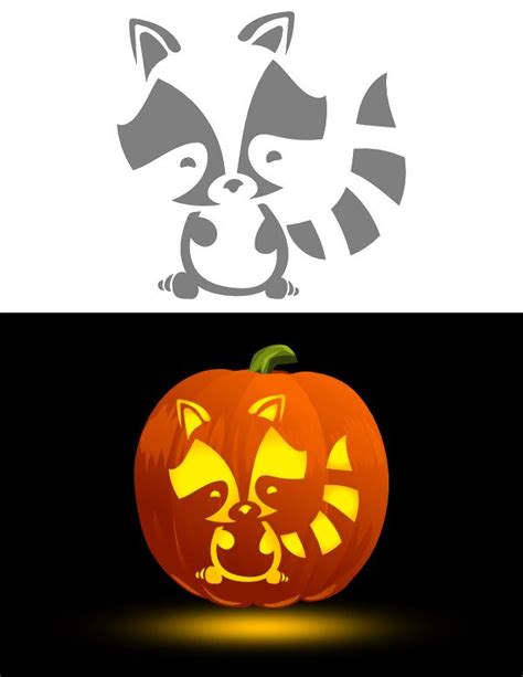 Raccoon Pumpkin Carving Templates