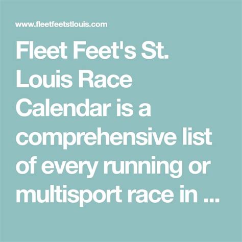 Race Calendar St Louis
