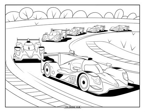 Race Car Coloring Book Pages