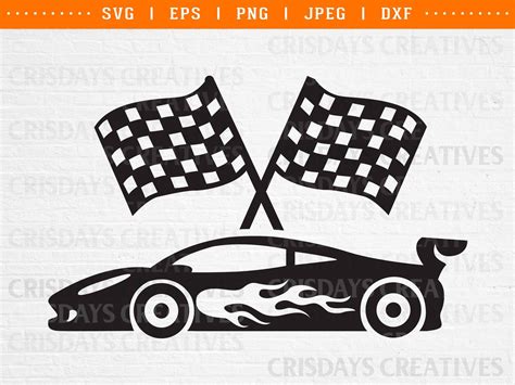 Download Racing Car with Flags SVG File - SVG Design Commercial Use Free PSD Mockups
