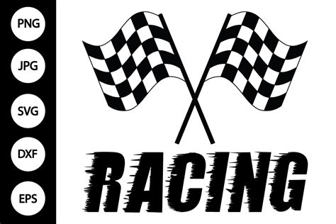 Download Racing Car with Flags SVG File - SVG Design Creativefabrica DXF Files
