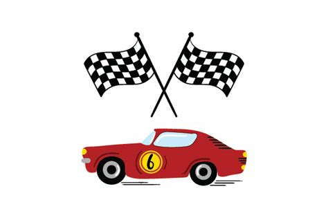Download Racing Car with Flags SVG File - SVG Design Cricut SVG