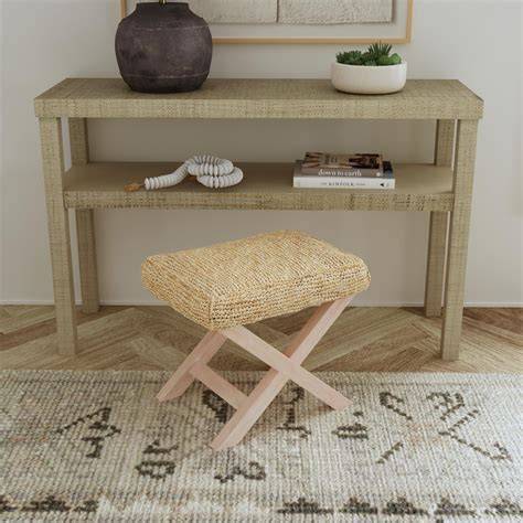 Raffia Wrapped Console Table
