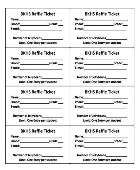 Raffle Ticket Templates For Microsoft Word