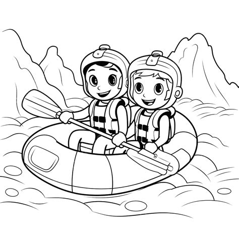 Rafting Coloring Pages For Kids