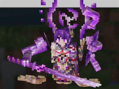 Unleash the Power of Raijin with Our Stunning Raiden Shogun Minecraft Skin - Craft Your Way to Victory!