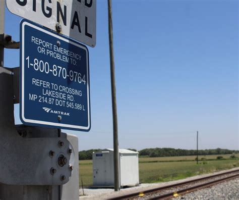 Railroad Crossing Blue Sign