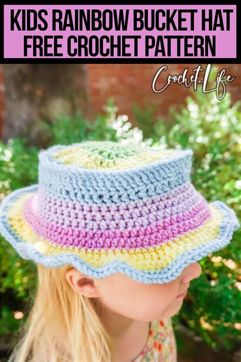 Rainbow Crochet Bucket Hat