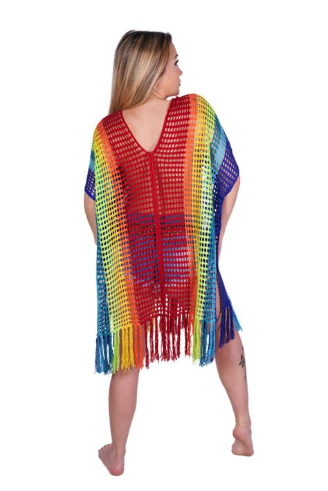 Rainbow Crochet Cover Up