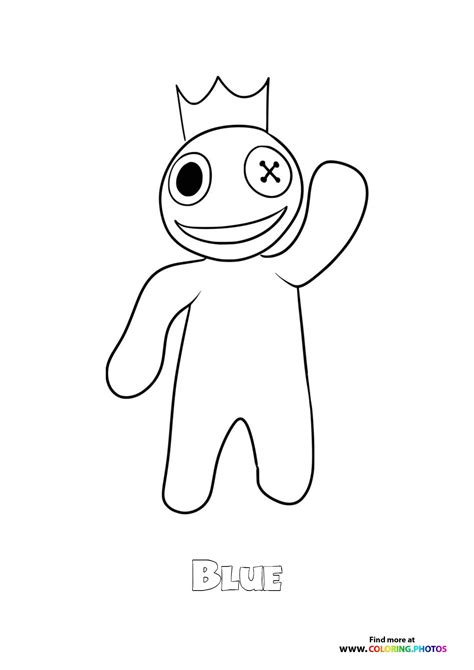 Rainbow Friends Blue Coloring Pages